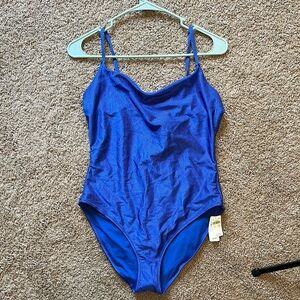 aerie Royal Blue Ribbed One-Piece Swimsuit